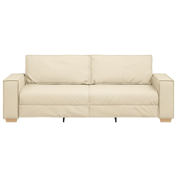 3-Sits soffa Kräm 220 cm tyg