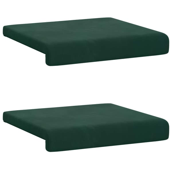 Bänk kudde 2 st Sammet Mörkgrön Djup 35 cm