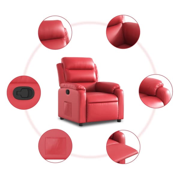 Reclinerfåtölj röd konstläder