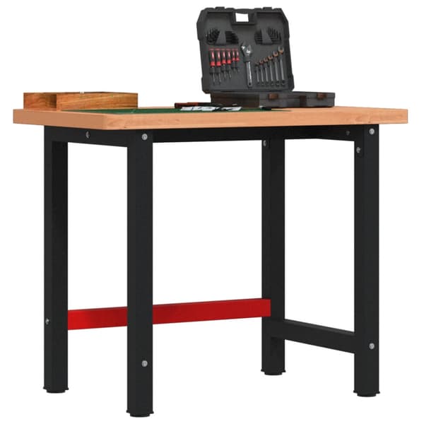 Arbetsbänk 100x60x83 cm massiv bok rektangulär
