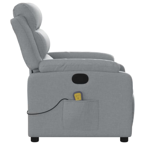 Massagefåtölj ljusgrå tyg