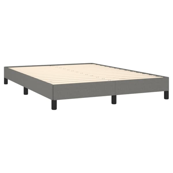 Ramsäng med madrass mörkgrå 140x190 cm tyg