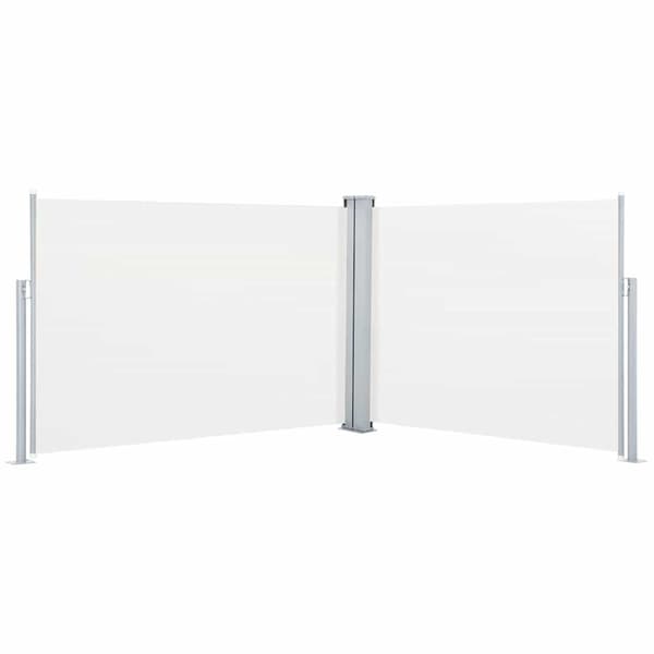 Infällbar sidomarkis gräddvit 120x1000 cm