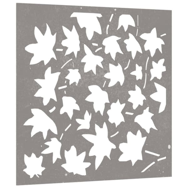 Väggdekoration 55x55 cm rosttrögt stål lönndesign