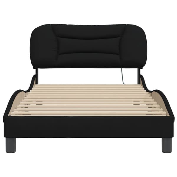 Bed Frame without Mattress "Hvar" Black 100x200 cm Fabric