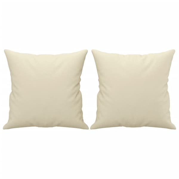 2-sits soffa med prydnadskuddar gräddvit 140 cm konstläder