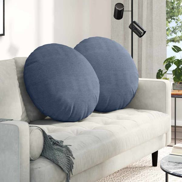 Sittkuddar 2 pcs Blå Ø 80 cm Kordread tyg