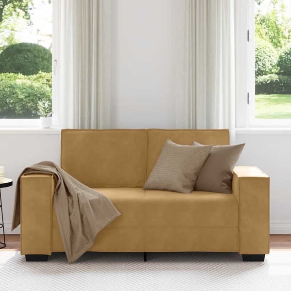 2-sitssoffa brun 160x78x84 cm sammet