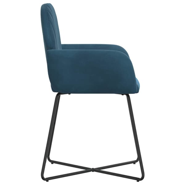 Matstolar 6 pcs Sammet Blå 55 x 50 x 84 cm