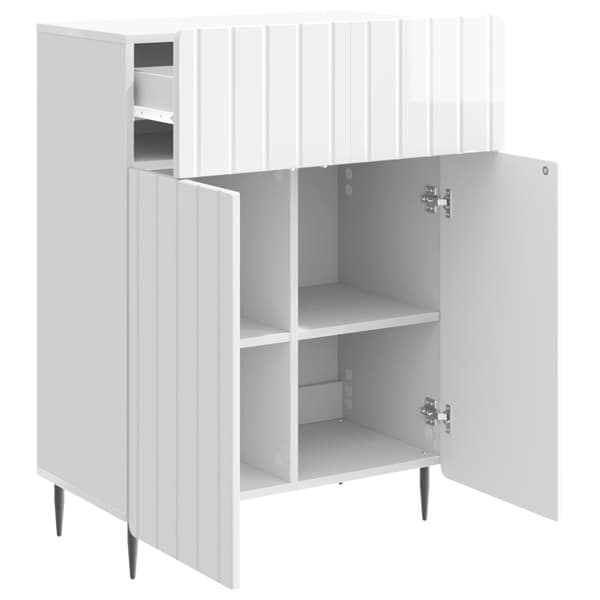 Sideboard Vit högglans 66 x 34,5 x 92 cm Konstruerat trä