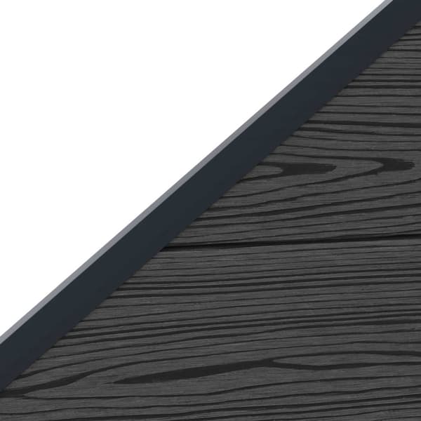 Stängselpanel 3 pcs WPC och aluminium Svart