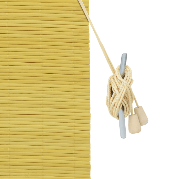 Rullgardin med gardiner Gul 80 x 220 cm Bambu