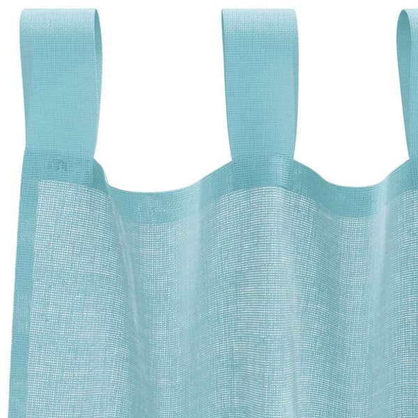 Voile gardiner med stångfickor 2 st turkos