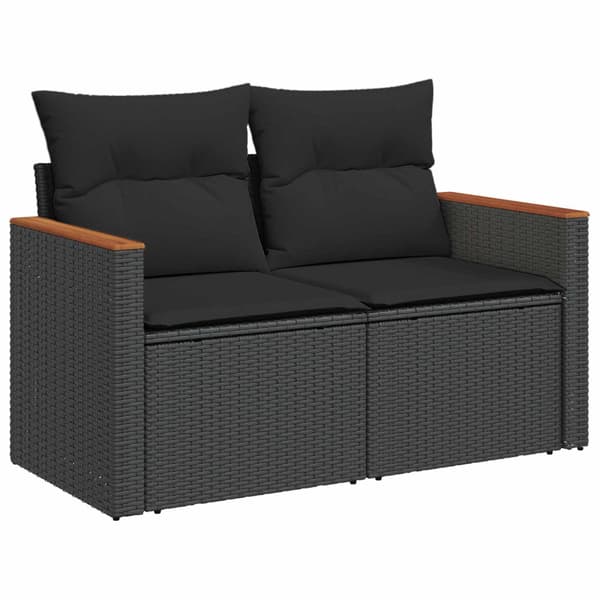 Soffset 5 st Svart Poly Rattan och stål