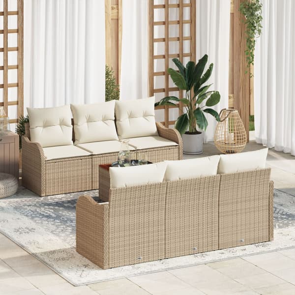 Trädgårdsoffset 7 st Beige konstrotting