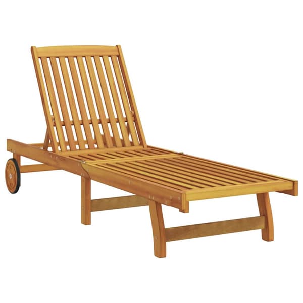 Solstol Reclining Brun Massivt Akaciaträ