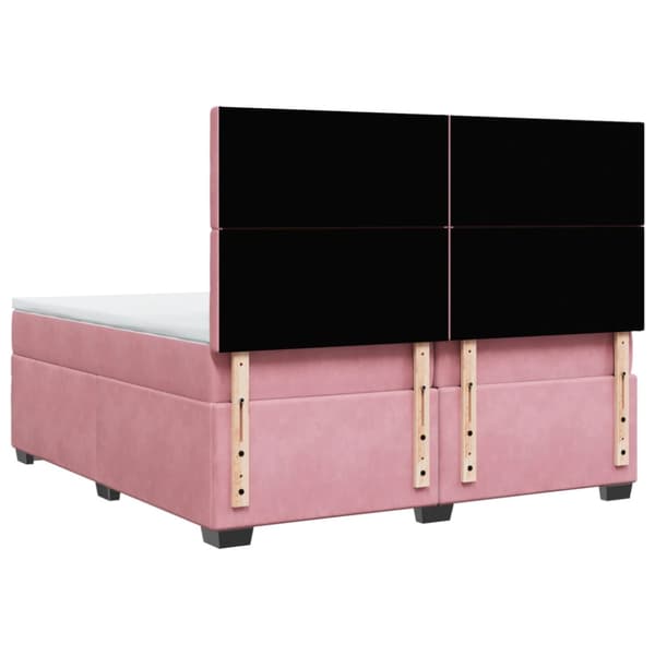 Ramsäng med madrass rosa 200x200 cm sammet