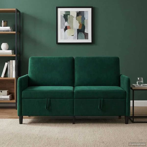 Soffa med förvaring Mörkgrön 152 x 78 x 87 cm Polyester