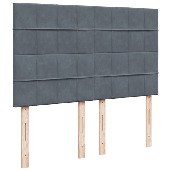 Ramsäng med madrass mörkgrå 140x190 cm sammet