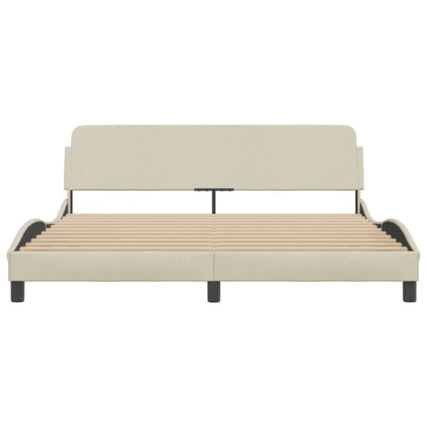 Bed Frame "Dover" Cream 160x200 cm Fabric
