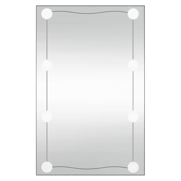 Väggspegel med LED-belysning 50x80 cm glas rektangulär