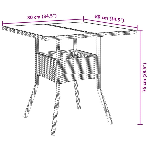 Trädgårdsmöbelset 5 pcs Svart konstrotting
