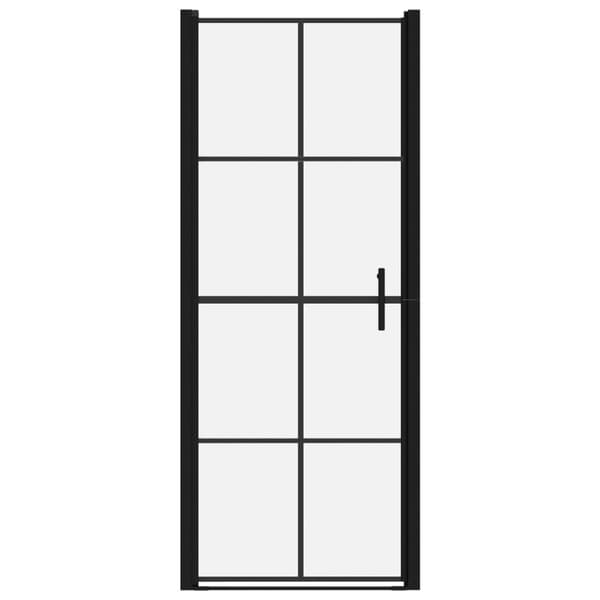 Duschdörr härdat glas 91x195 cm svart