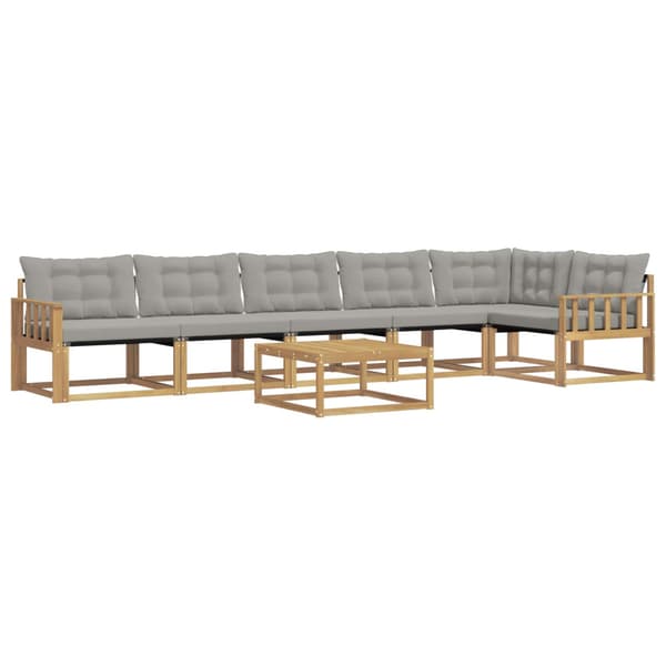 Utomhussoffset 7 pcs Vit och ljusgrå 79 x 79 x 37 cm