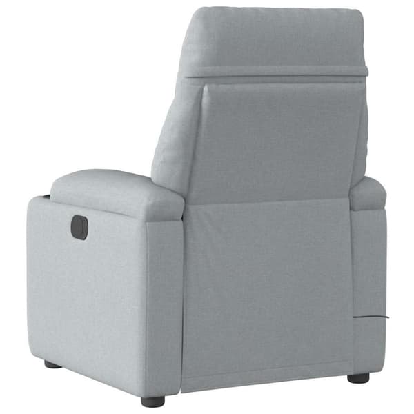 Elektrisk massagefåtölj ljusgrå tyg