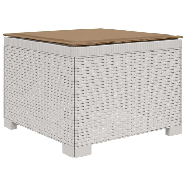 3-sits trädgårdsoffa med kuddar Rattan-look PP Vit