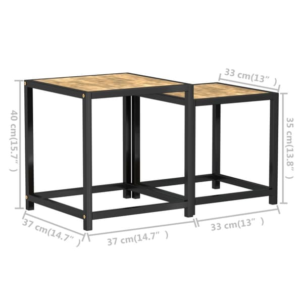 Tebord 2 st MDF svart och gul