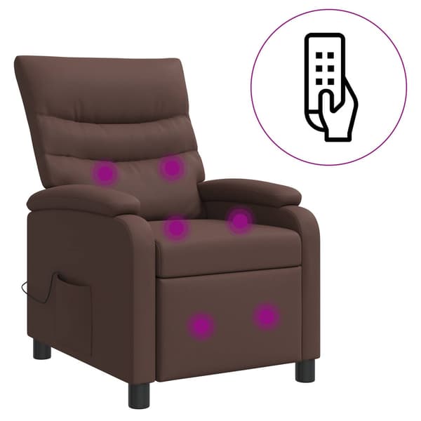 Massagefåtölj Brun Konstläder