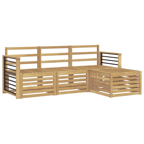 Utomhussoffset 4 pcs Vit Massivt Akaciaträ
