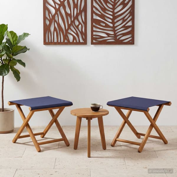Deck Chair 2 pcs Massiv Eukalyptus Trä Blå