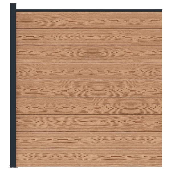 Stängselpanel WPC och aluminium Brun