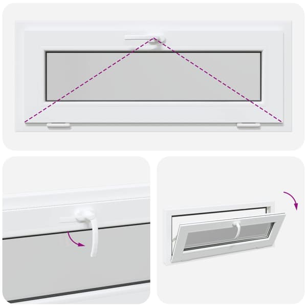 Källarfönster RISOR 100 x 40 cm PVC och glas Vit