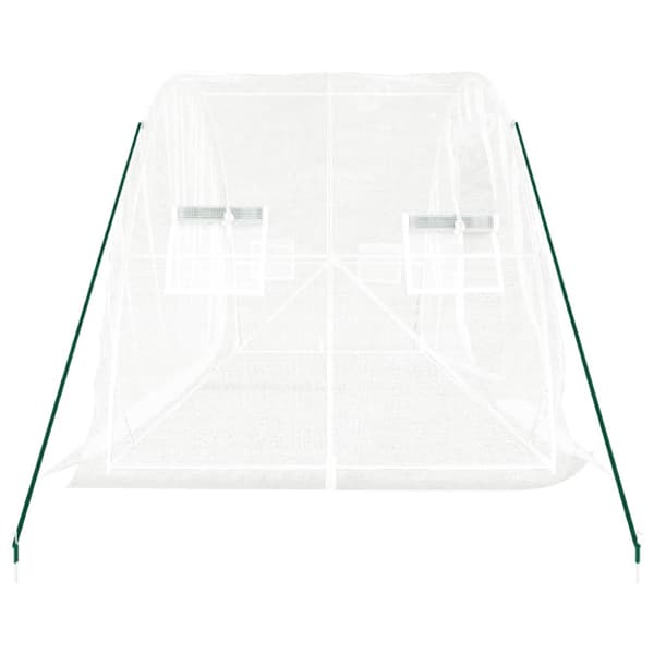 Växthus med stålram vit 10 m² 5x2x2,3 m