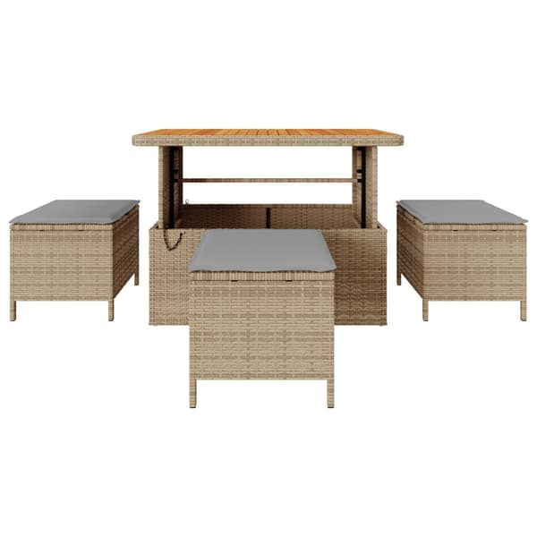 Trädgårdsmöbelset Beige konstrotting