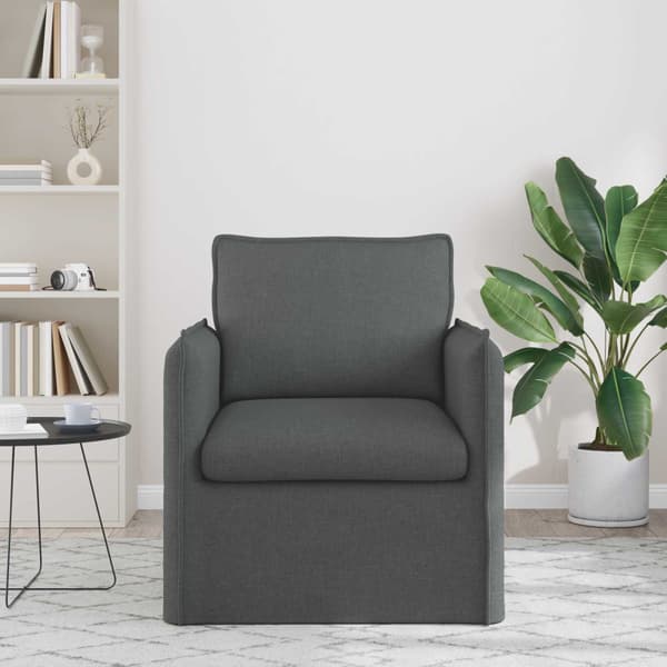 Soffa Mörkgrå 195 x 82 x 85 cm tyg