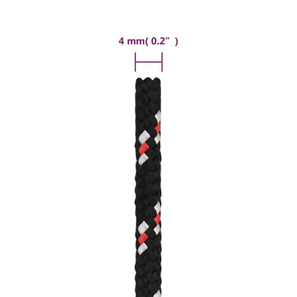 Båtlina svart 4 mm 25 m polypropen