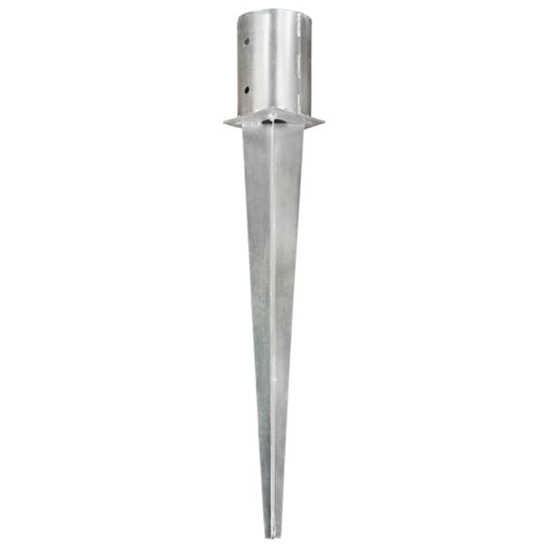 Jordspett 2 st silver 10x76 cm galvaniserat stål