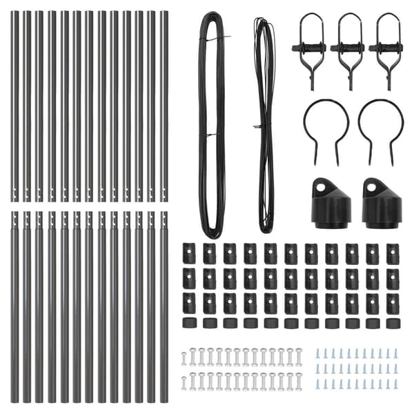 Stängselstolpe 13 pcs Grå Stål