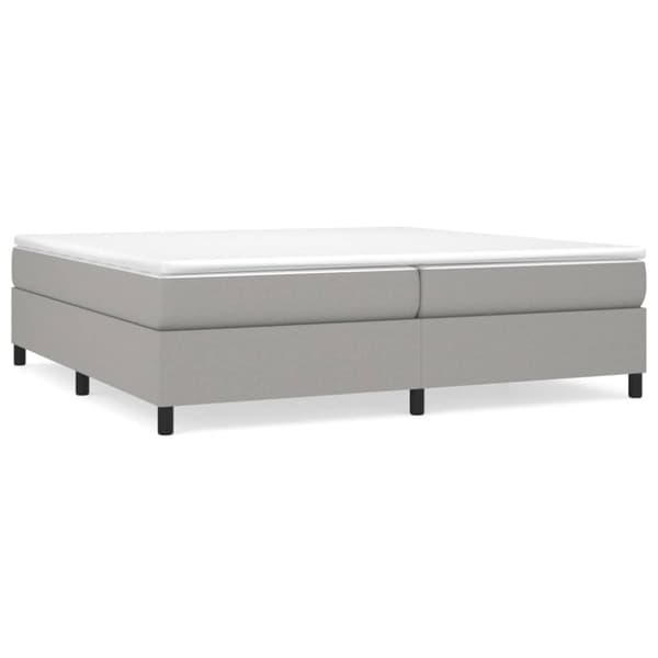 Boxspring-sängram ljusgrå 200x200 cm tyg