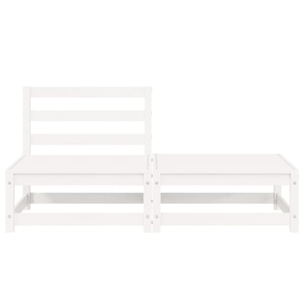 Loungegrupp 2 delar vit massiv furu