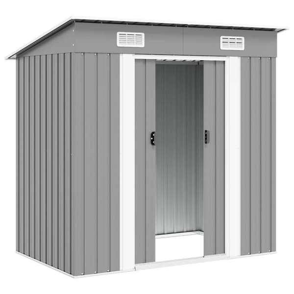 Trädgårdsbod grå metall