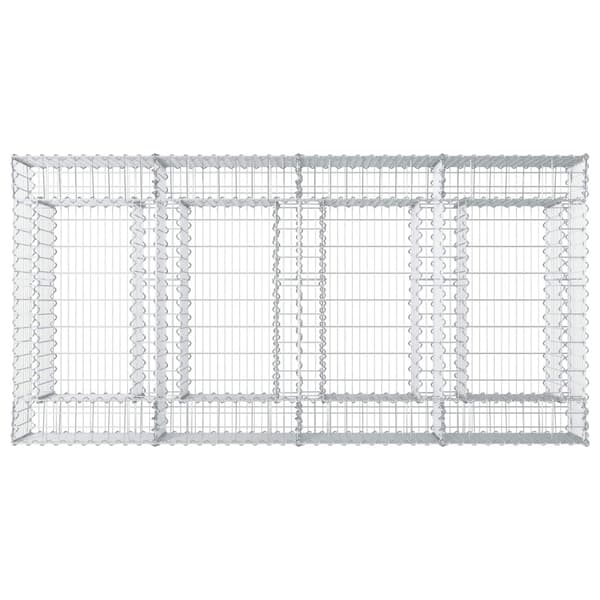 Gabion upphöjd säng 2 pcs Silver