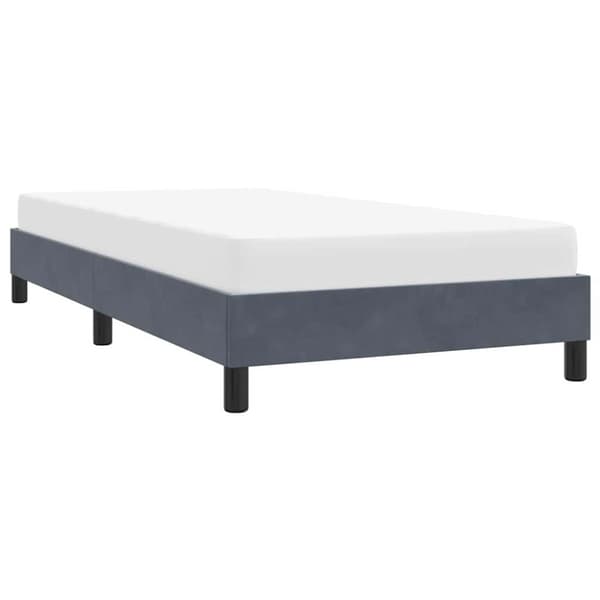 Sängram utan madrass mörkgrå 90x210 cm sammet