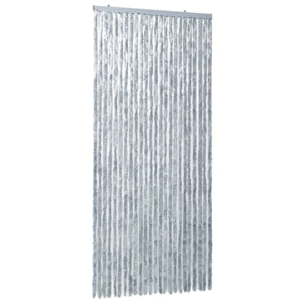 Insektsdraperi vit och grå 100x220 cm chenille