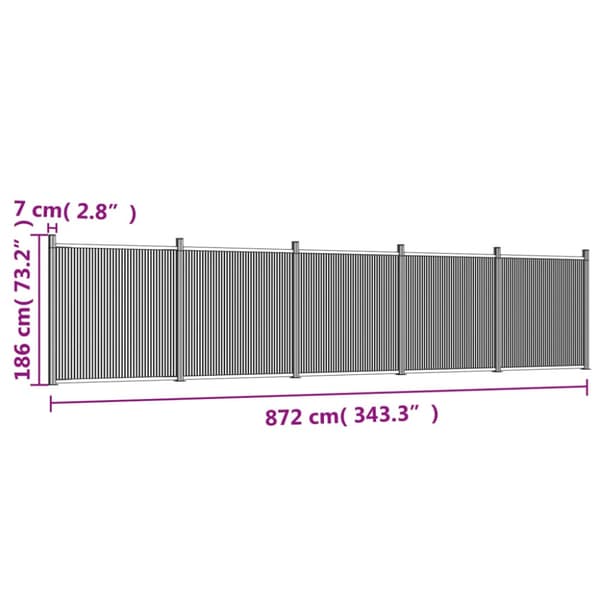 Staketpanel brun 872x186 cm WPC