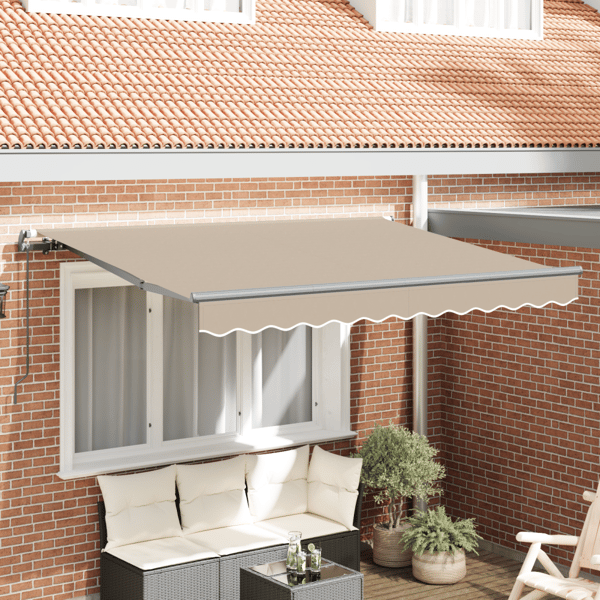 Utfällbar markis Beige 250 x 200 cm tyg